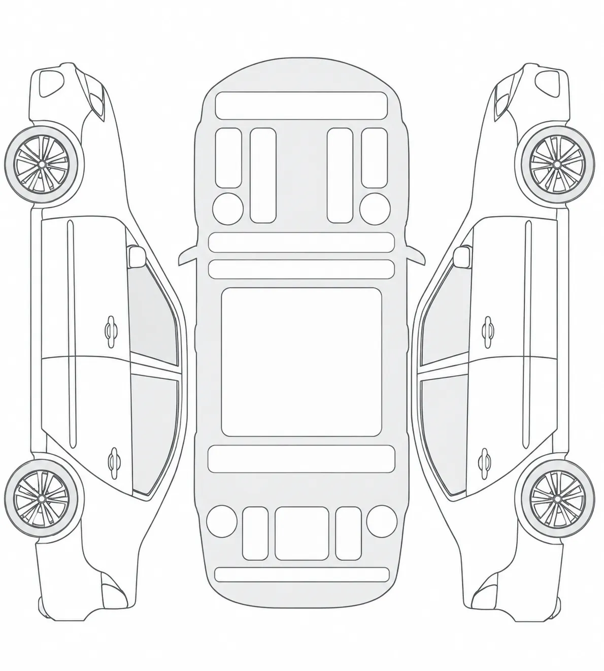 Fahrzeugdiagramm Innenraum und Unterboden